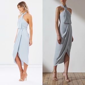 Shona Joy Knot Draped Dress in Powder Blue 6